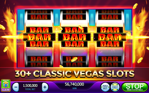 An exhilarating and vibrant experience of classic Las Vegas casino slots, capturing the thrill and anticipation of spinning the reels.