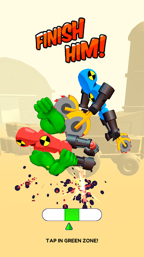 A thrilling and chaotic battle scene from Merge Ragdoll Fighting, showcasing vibrant colors and engaging ragdoll physics, capturing the excitement and humor of the game.