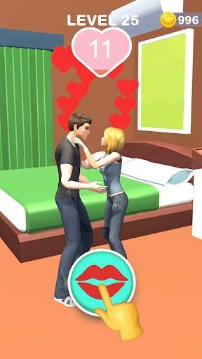 A virtual couple sharing a moment, reflecting the warm and engaging atmosphere of a relationship simulation game.