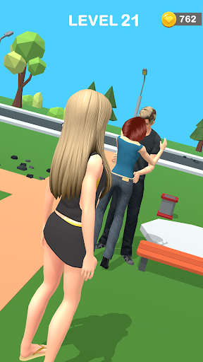 A virtual couple sharing a moment, reflecting the warm and engaging atmosphere of a relationship simulation game.