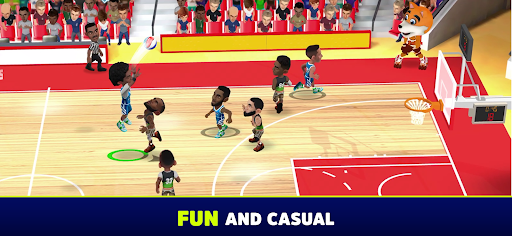 A vibrant and exciting depiction of a basketball game, capturing the thrill and energy of playing on a virtual court, reflecting the spirit of competition and fun.