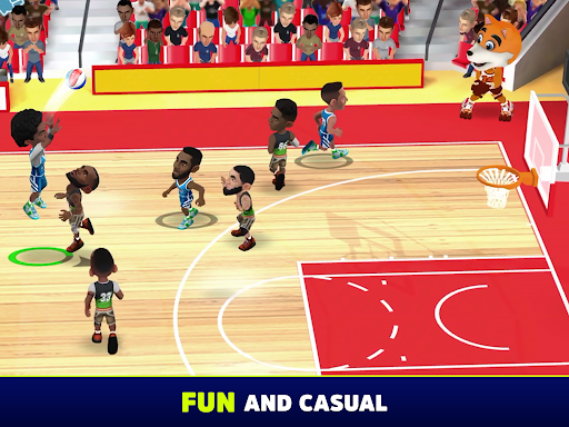 A vibrant and exciting depiction of a basketball game, capturing the thrill and energy of playing on a virtual court, reflecting the spirit of competition and fun.