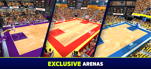 A vibrant and exciting depiction of a basketball game, capturing the thrill and energy of playing on a virtual court, reflecting the spirit of competition and fun.