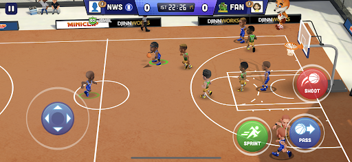 A vibrant and exciting depiction of a basketball game, capturing the thrill and energy of playing on a virtual court, reflecting the spirit of competition and fun.