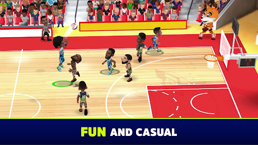 A vibrant and exciting depiction of a basketball game, capturing the thrill and energy of playing on a virtual court, reflecting the spirit of competition and fun.