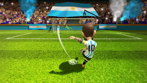 Exciting and thrilling soccer match on a mobile device, capturing the passion and energy of the game.