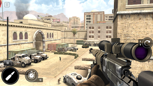 An intense scene from Sniper 3D, capturing the thrill and focus required in the game.