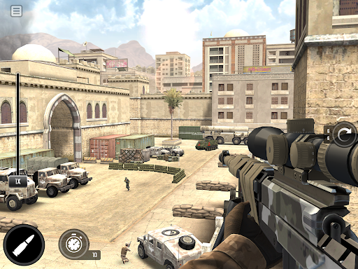 An intense scene from Sniper 3D, capturing the thrill and focus required in the game.