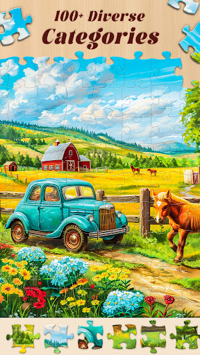 A vibrant depiction of a captivating jigsaw puzzle, symbolizing the mental stimulation and joy that comes from piecing together a complex image.