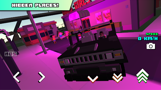 A thrilling race car speeding through a colorful blocky world, capturing the excitement and adventure of Blocky Car Racer.