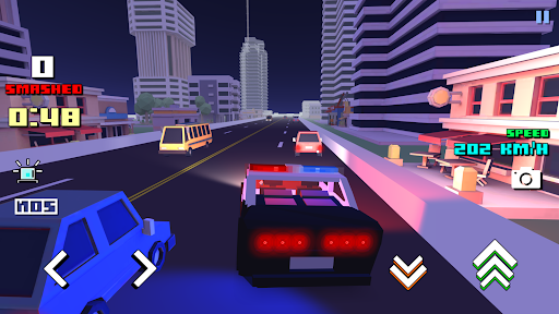 A thrilling race car speeding through a colorful blocky world, capturing the excitement and adventure of Blocky Car Racer.