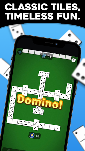 Exciting dominoes game with friends on mobile, capturing the thrill and fun of classic domino play.