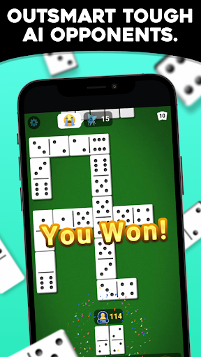 Exciting dominoes game with friends on mobile, capturing the thrill and fun of classic domino play.