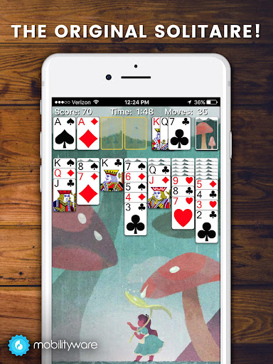 A serene and engaging solitaire card game experience, capturing the joy and challenge of playing cards on a digital platform.