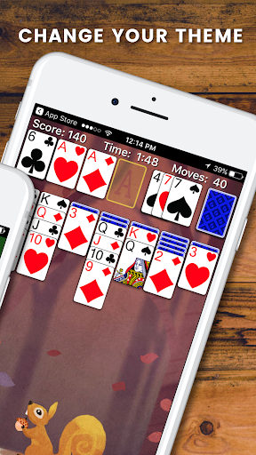 A serene and engaging solitaire card game experience, capturing the joy and challenge of playing cards on a digital platform.