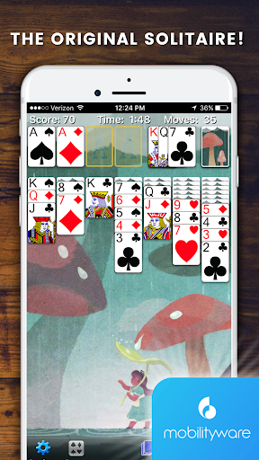 A serene and engaging solitaire card game experience, capturing the joy and challenge of playing cards on a digital platform.