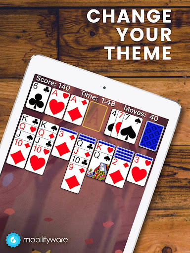 A serene and engaging solitaire card game experience, capturing the joy and challenge of playing cards on a digital platform.