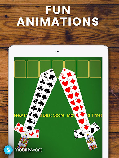 A serene and engaging solitaire card game experience, capturing the joy and challenge of playing cards on a digital platform.