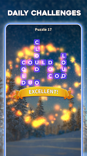 A peaceful and engaging word puzzle experience, evoking a sense of calm and satisfaction.