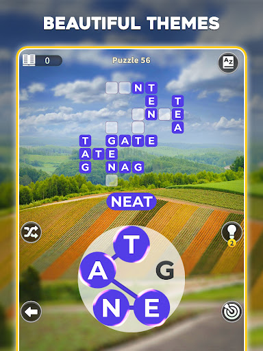 A peaceful and engaging word puzzle experience, evoking a sense of calm and satisfaction.