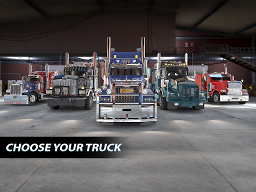 A thrilling truck race on a vibrant, dynamic racetrack, showcasing the power and excitement of Big Rig Racing.