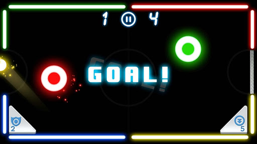 Exciting and fast-paced air hockey gameplay experience on a mobile device.