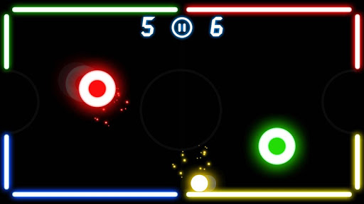 Exciting and fast-paced air hockey gameplay experience on a mobile device.