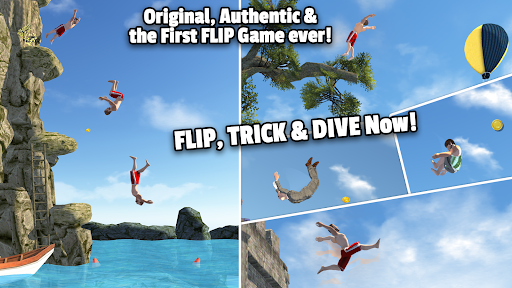 A dynamic and thrilling dive captured mid-air, representing the excitement and adventure of Flip Diving.