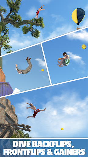 A dynamic and thrilling dive captured mid-air, representing the excitement and adventure of Flip Diving.