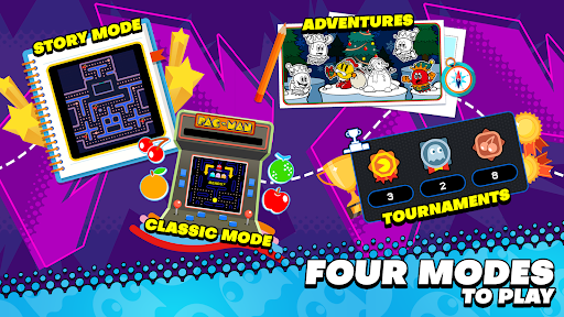 A nostalgic yet modern arcade adventure with PAC-MAN Tournaments, capturing the thrill and joy of classic ghost-chasing fun.