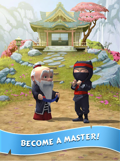 A delightful scene of a playful, clumsy ninja attempting a jump, capturing the essence of fun and adventure in the game.