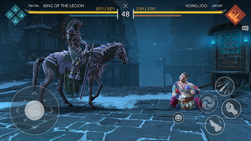 A fierce and dynamic battle scene in Shadow Fight Arena, capturing the intensity and excitement of the game.