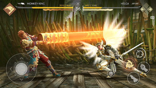 A fierce and dynamic battle scene in Shadow Fight Arena, capturing the intensity and excitement of the game.