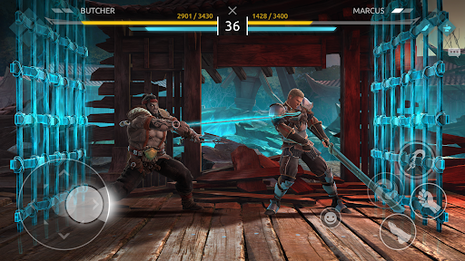 A fierce and dynamic battle scene in Shadow Fight Arena, capturing the intensity and excitement of the game.