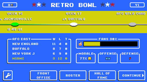 The Retro Bowl mobile game captures the nostalgic spirit of classic football games, blending pixelated graphics with modern gameplay mechanics for an engaging experience.