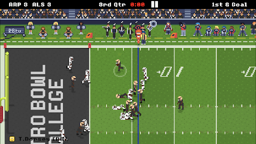 An exciting and nostalgic depiction of college football gameplay in Retro Bowl College, capturing the essence of classic and modern gaming.