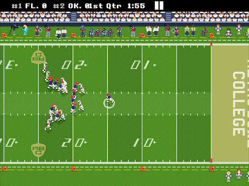 An exciting and nostalgic depiction of college football gameplay in Retro Bowl College, capturing the essence of classic and modern gaming.