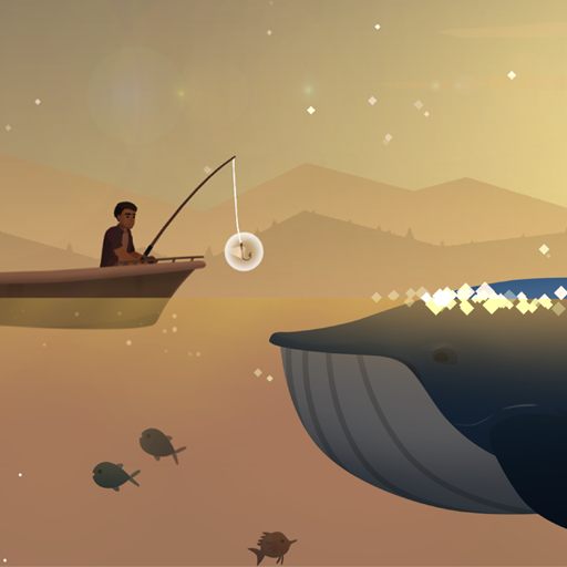 A serene and tranquil fishing scene, evoking a sense of peace and relaxation, capturing the essence of a digital escape into nature's beauty.