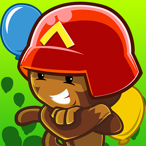 A dynamic and engaging tower defense battle scene filled with vibrant colors and strategic maneuvers, capturing the thrill and excitement of Bloons TD Battles.