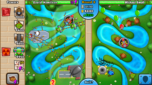 A dynamic and engaging tower defense battle scene filled with vibrant colors and strategic maneuvers, capturing the thrill and excitement of Bloons TD Battles.