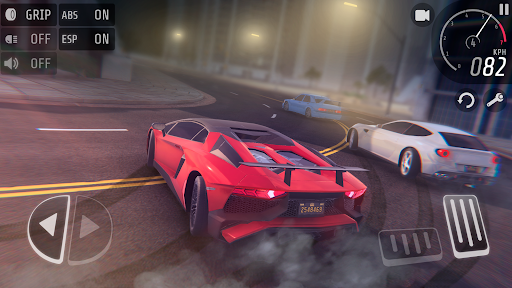 A thrilling car race in an underground track, capturing the essence of speed and adrenaline.