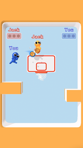 Exciting moment in the Basket Battle Game, highlighting the thrill and competitiveness of mobile gaming.