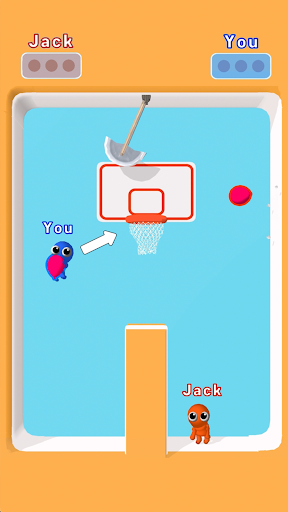 Exciting moment in the Basket Battle Game, highlighting the thrill and competitiveness of mobile gaming.