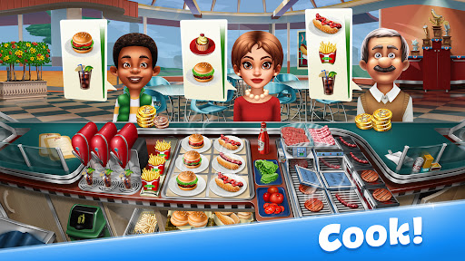 An exciting and colorful depiction of a busy kitchen, filled with culinary action and vibrant dishes, capturing the essence of time management and cooking challenges.