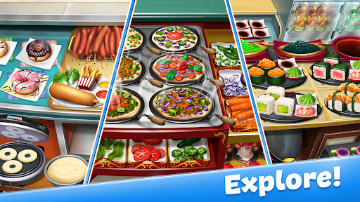 An exciting and colorful depiction of a busy kitchen, filled with culinary action and vibrant dishes, capturing the essence of time management and cooking challenges.