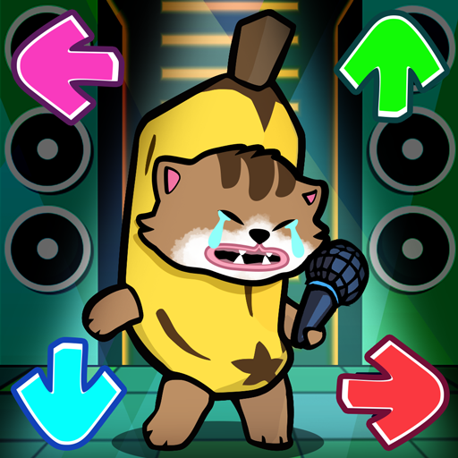 A colorful and dynamic rhythm game scene, capturing the excitement and energy of a music battle, with characters dancing and tapping to the beat, reflecting the vibrant and lively essence of FNF Music.