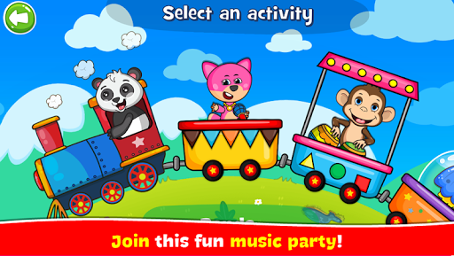 A joyful child exploring music through a colorful and engaging app, symbolizing creativity and learning.