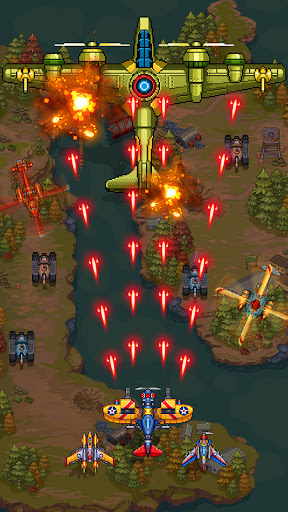 An exhilarating aerial combat scene with fighter jets soaring through vibrant skies, representing the thrilling essence of the Air Force Game App.