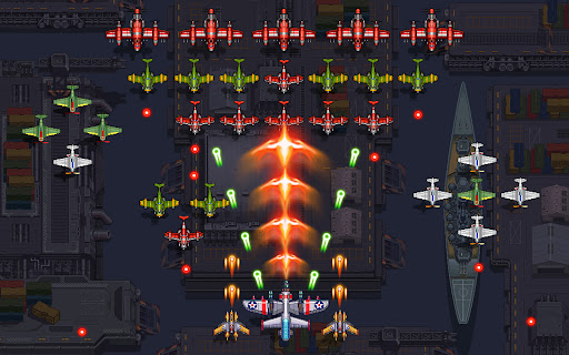 An exhilarating aerial combat scene with fighter jets soaring through vibrant skies, representing the thrilling essence of the Air Force Game App.