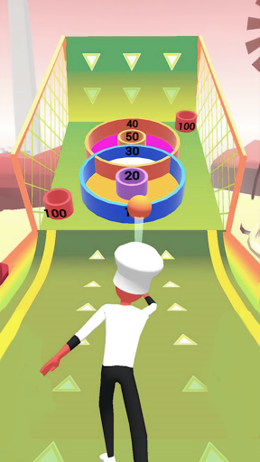 An exhilarating moment of scoring high in a vibrant and engaging skee ball game, evoking nostalgia and excitement.